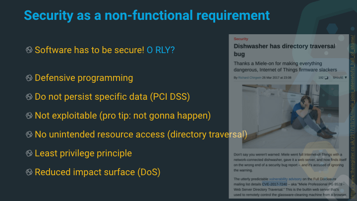 Security as a non-functional requirement