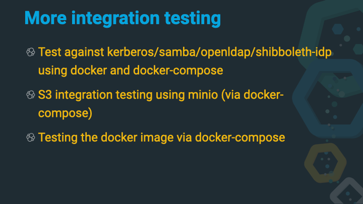 More integration testing