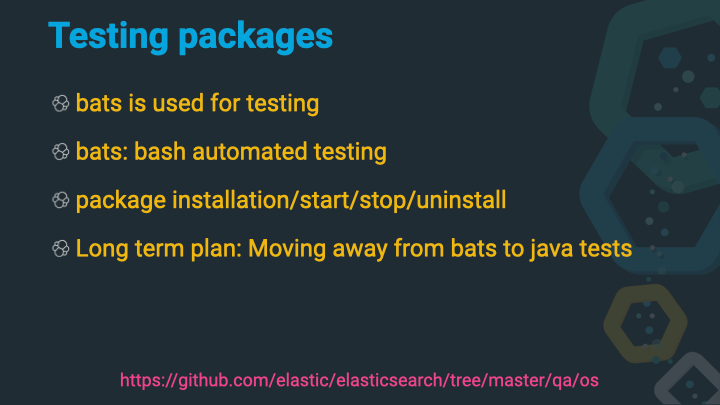 Testing packages using bats