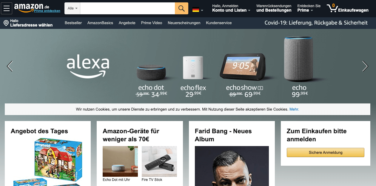 Mainpage Amazon